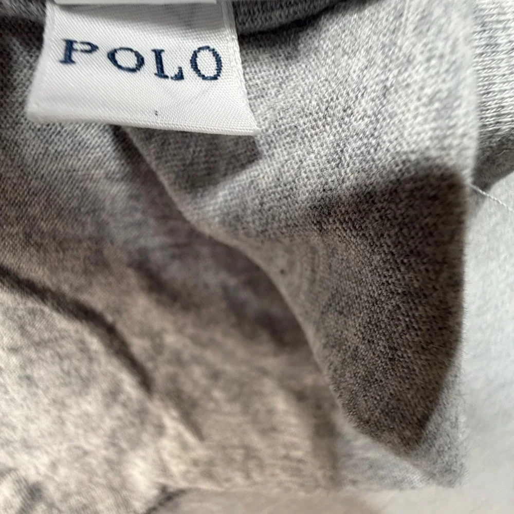 Polo Ralph Lauren Mens Heather Grey Long Sleeve Hooded T-Shirt Pony Logo XL